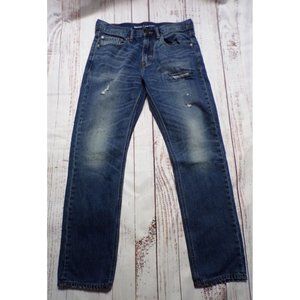 Old Navy Mens Jean Size 31x31 (Tag 32x32) Slim Mid Rise 5-Pocket Distress-231386